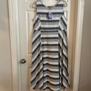 April Cornell Sleeveless Stripe Dress, NWT, M